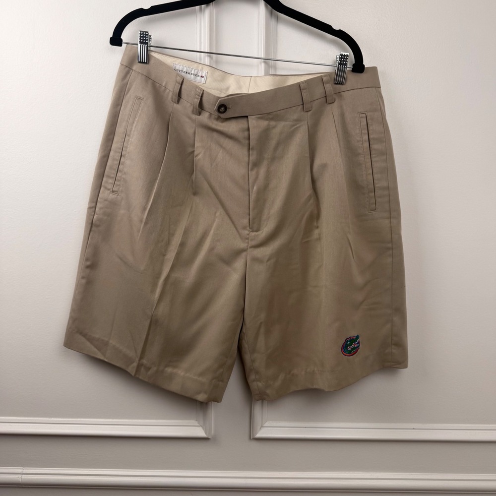Cutter & Buck Mens Florida Gators Pleated Golf Shorts Tan Khaki‎ Size 36 NCAA